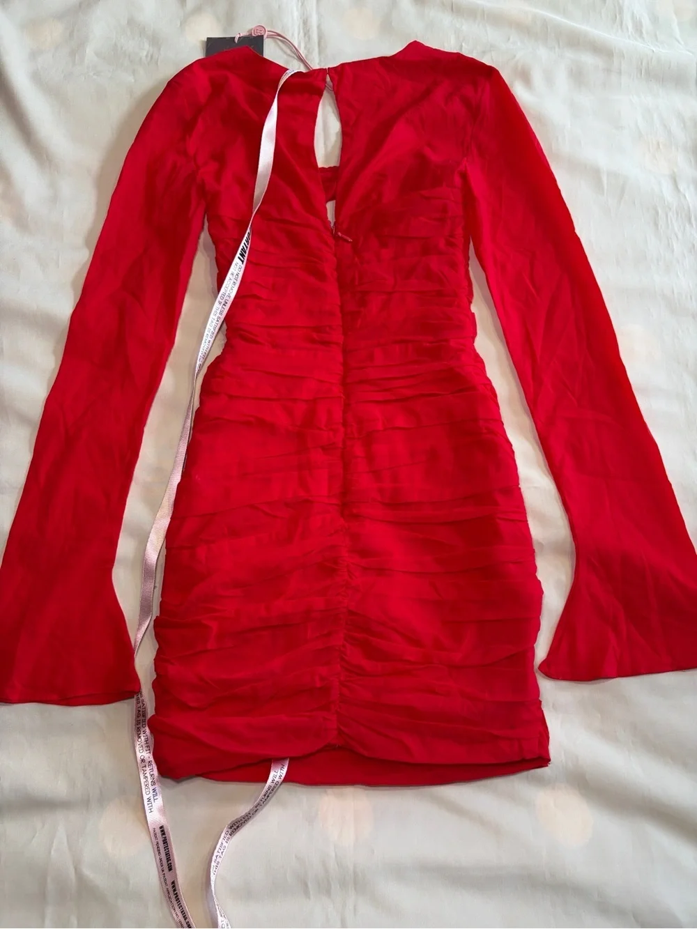 NEW! House of CB- CAMILLE Scarlet Real Silk Cutout Mini Dress Red Size Small